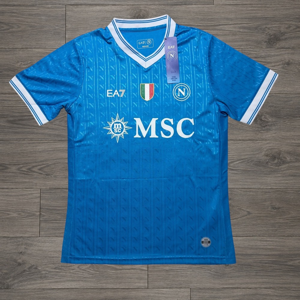 Napoli 2025-26 Home Jersey Size Medium Blue De Bruyne #11 Scudetto MSC